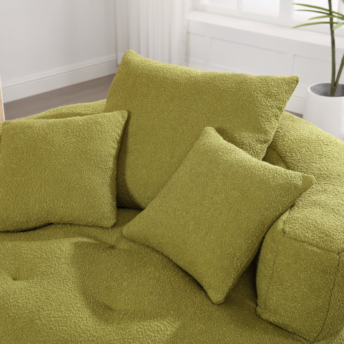 EverCart™ Chenille Sponge Single Sofa (Olive Green)