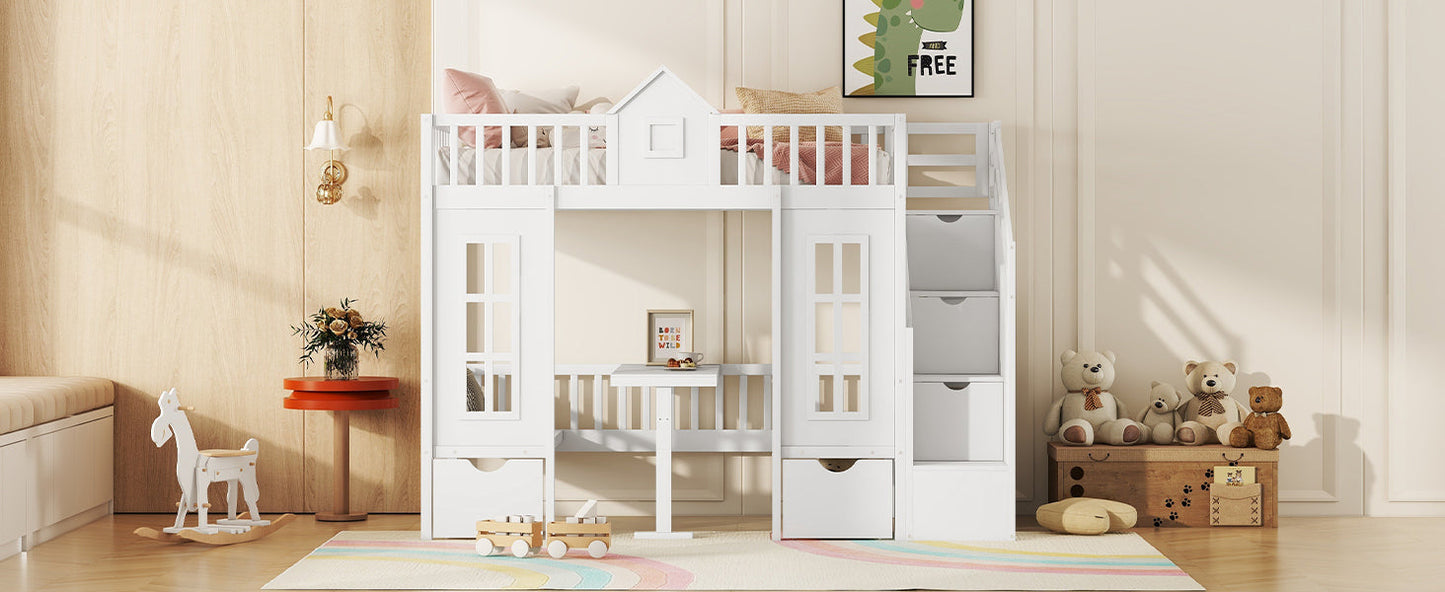 EverCart™ PlayHaus Twin-Over-Twin Bunk Bed