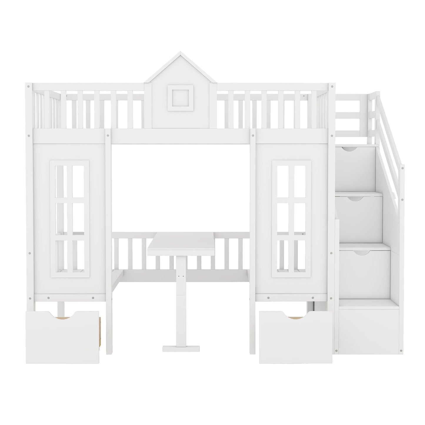 EverCart™ PlayHaus Twin-Over-Twin Bunk Bed