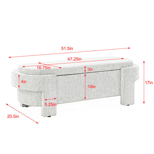 EverCart™ Linen Upholstered Storage Bench