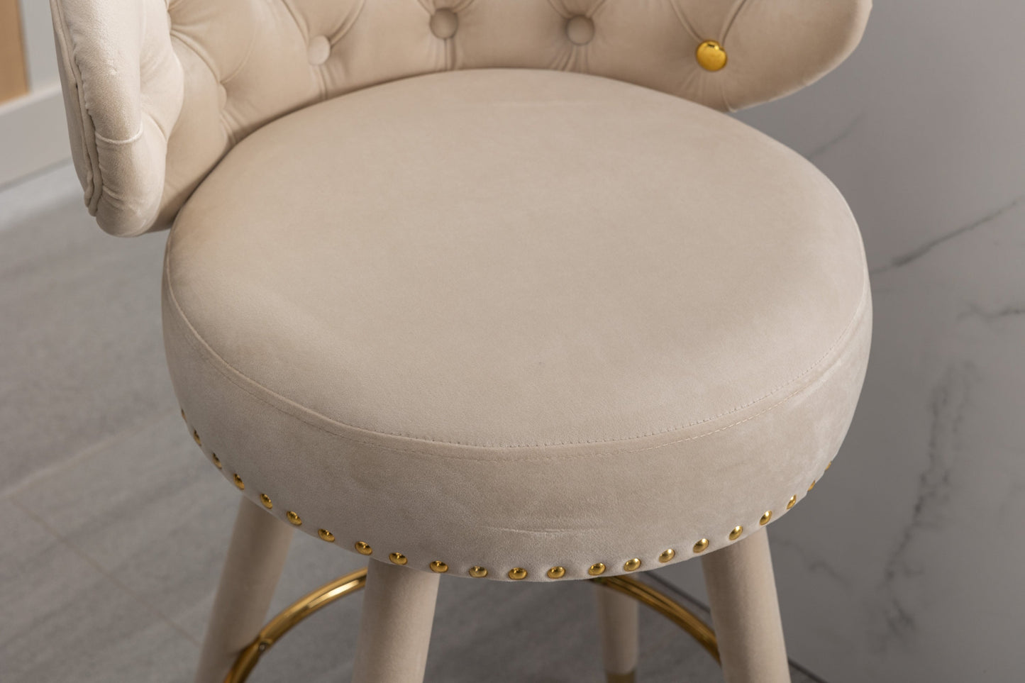 EverCart™ Counter Height Velvet Bar Stools (Set of 2)