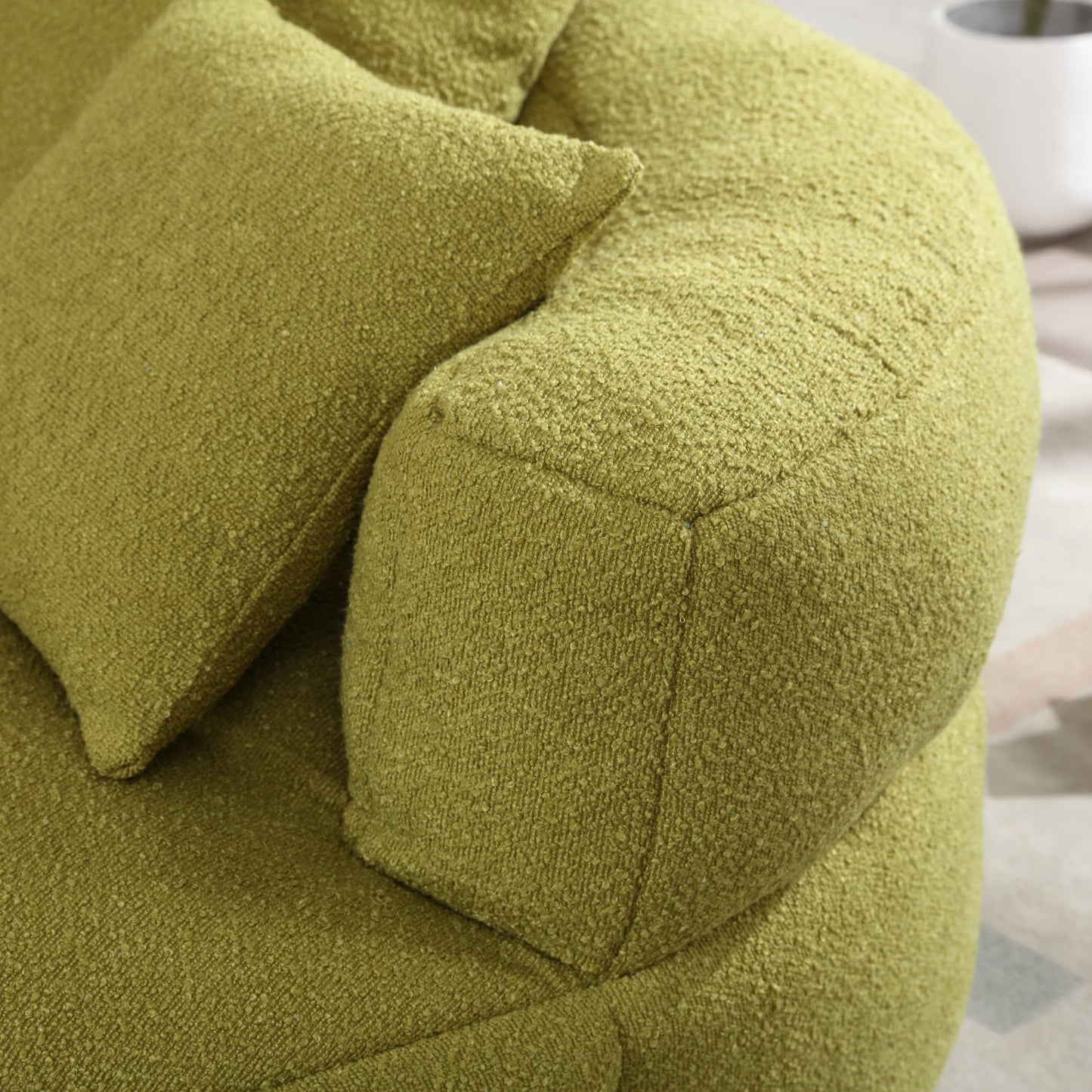 EverCart™ Chenille Sponge Single Sofa (Olive Green)