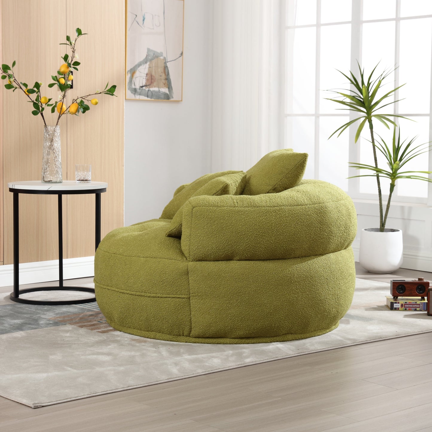 EverCart™ Chenille Sponge Single Sofa (Olive Green)