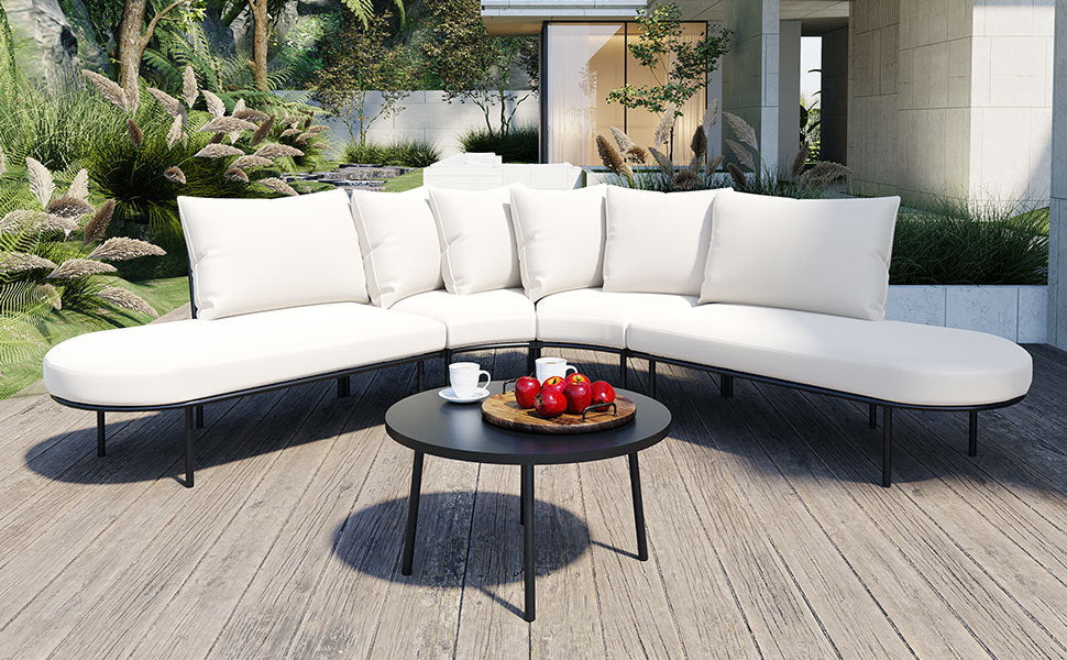 EverCart™ Half-Moon Curved Patio Sofa Set