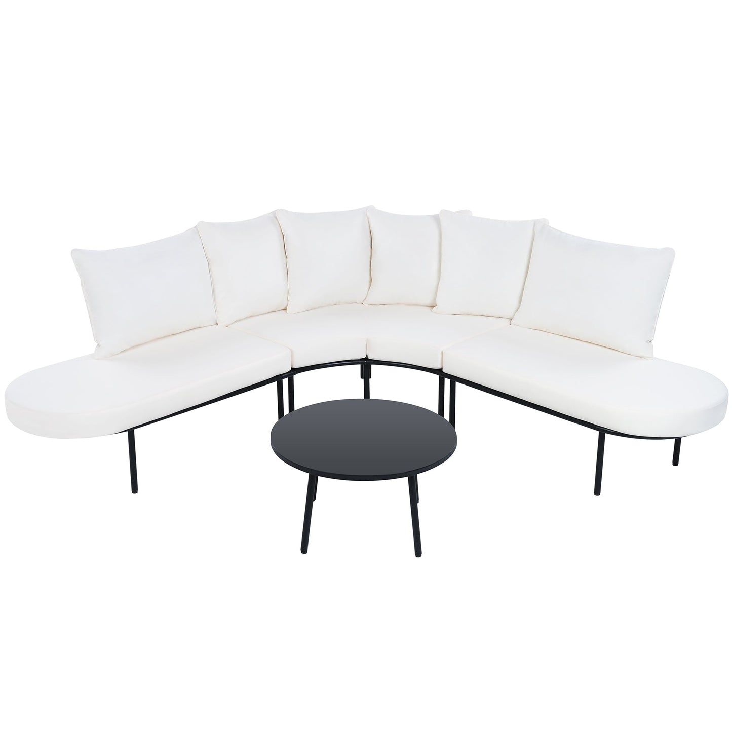 EverCart™ Half-Moon Curved Patio Sofa Set