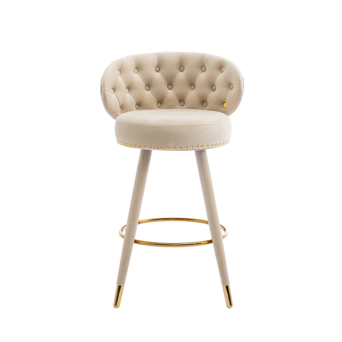 EverCart™ Counter Height Velvet Bar Stools (Set of 2)