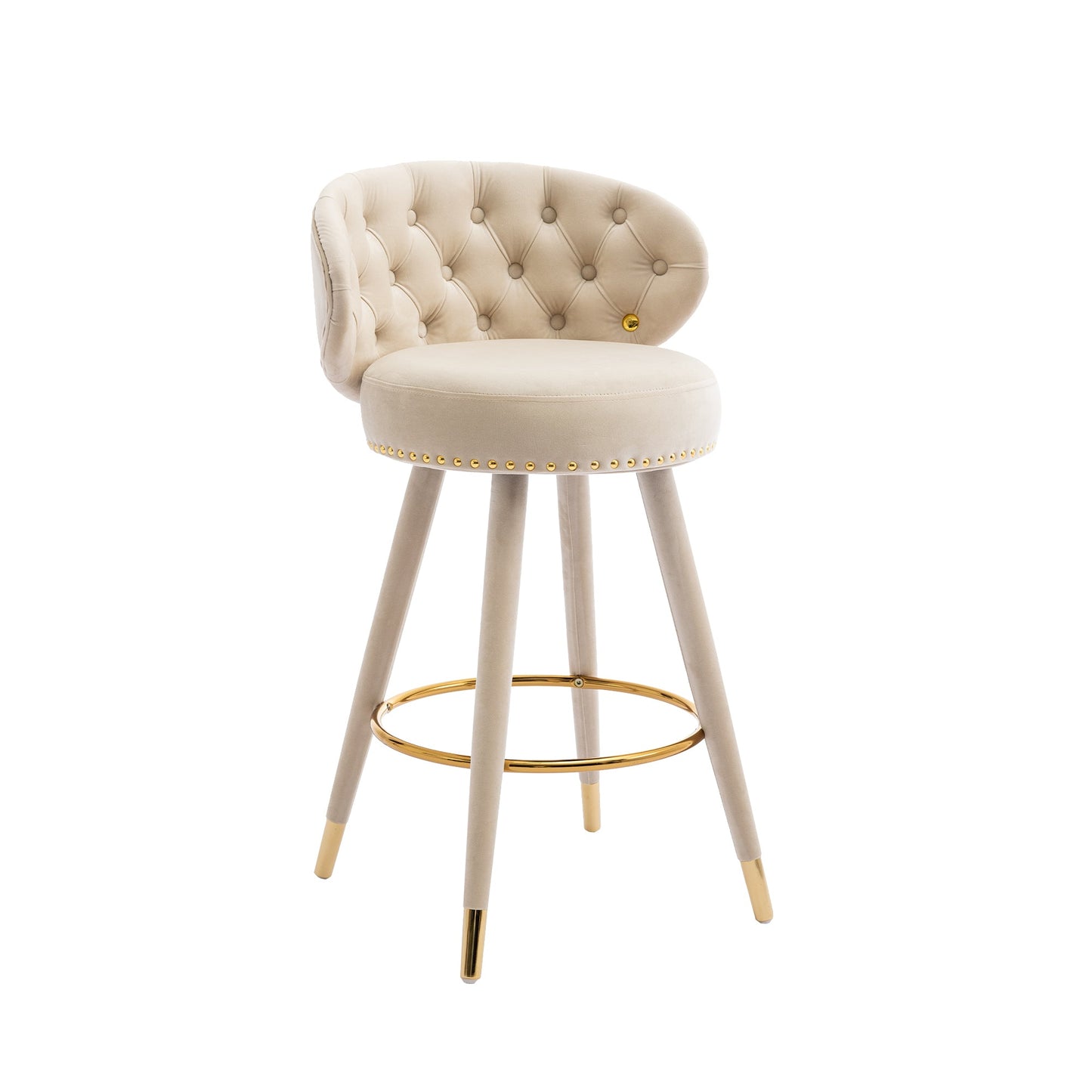 EverCart™ Counter Height Velvet Bar Stools (Set of 2)