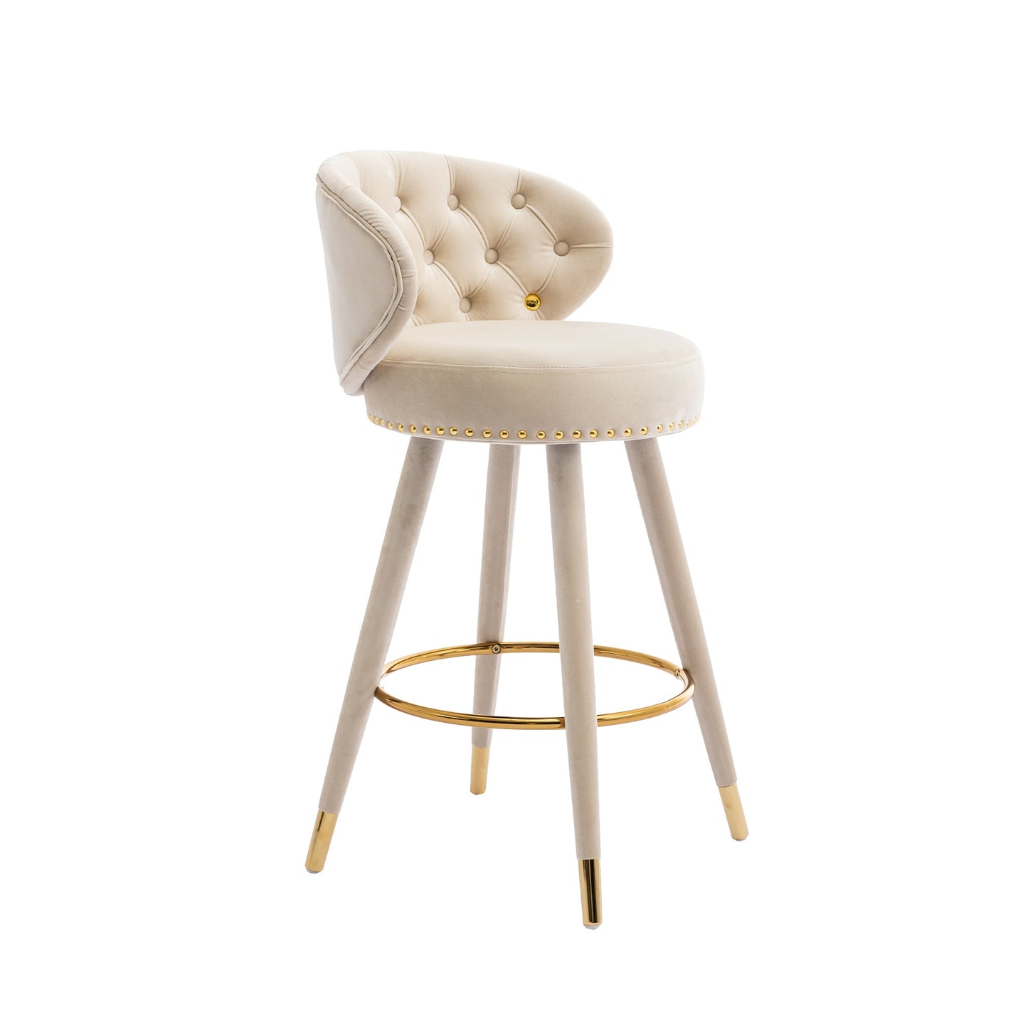 EverCart™ Counter Height Velvet Bar Stools (Set of 2)