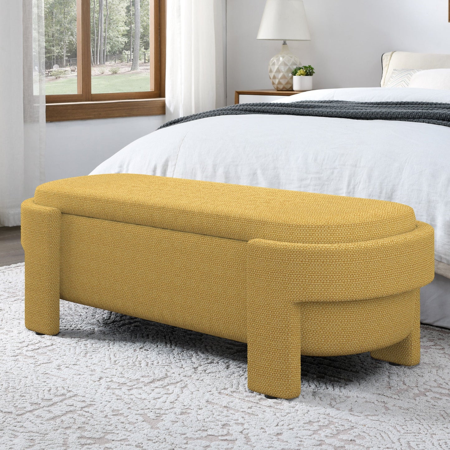 EverCart™ Linen Upholstered Storage Bench