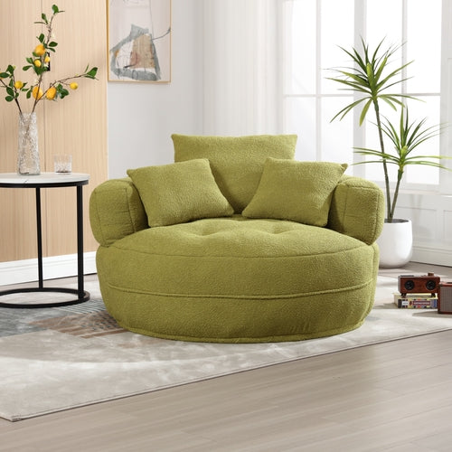 EverCart™ Chenille Sponge Single Sofa (Olive Green)