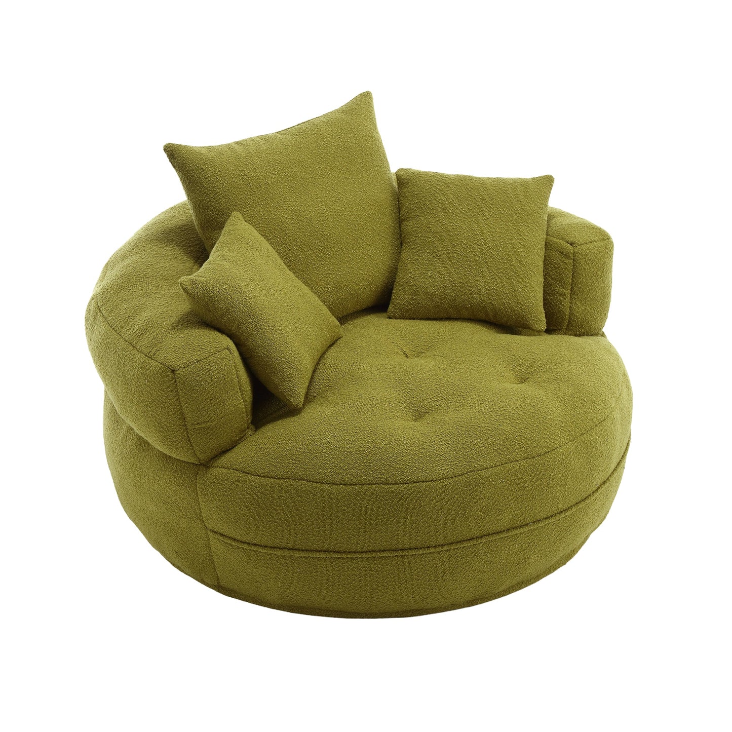 EverCart™ Chenille Sponge Single Sofa (Olive Green)