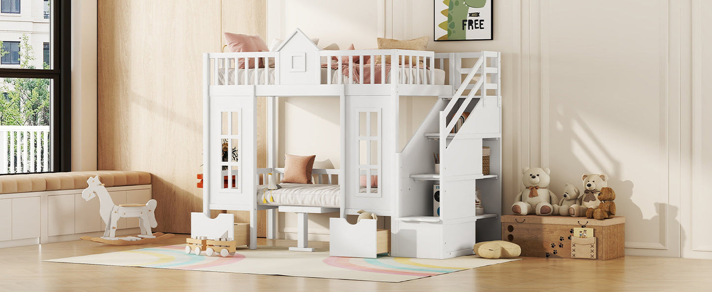EverCart™ PlayHaus Twin-Over-Twin Bunk Bed