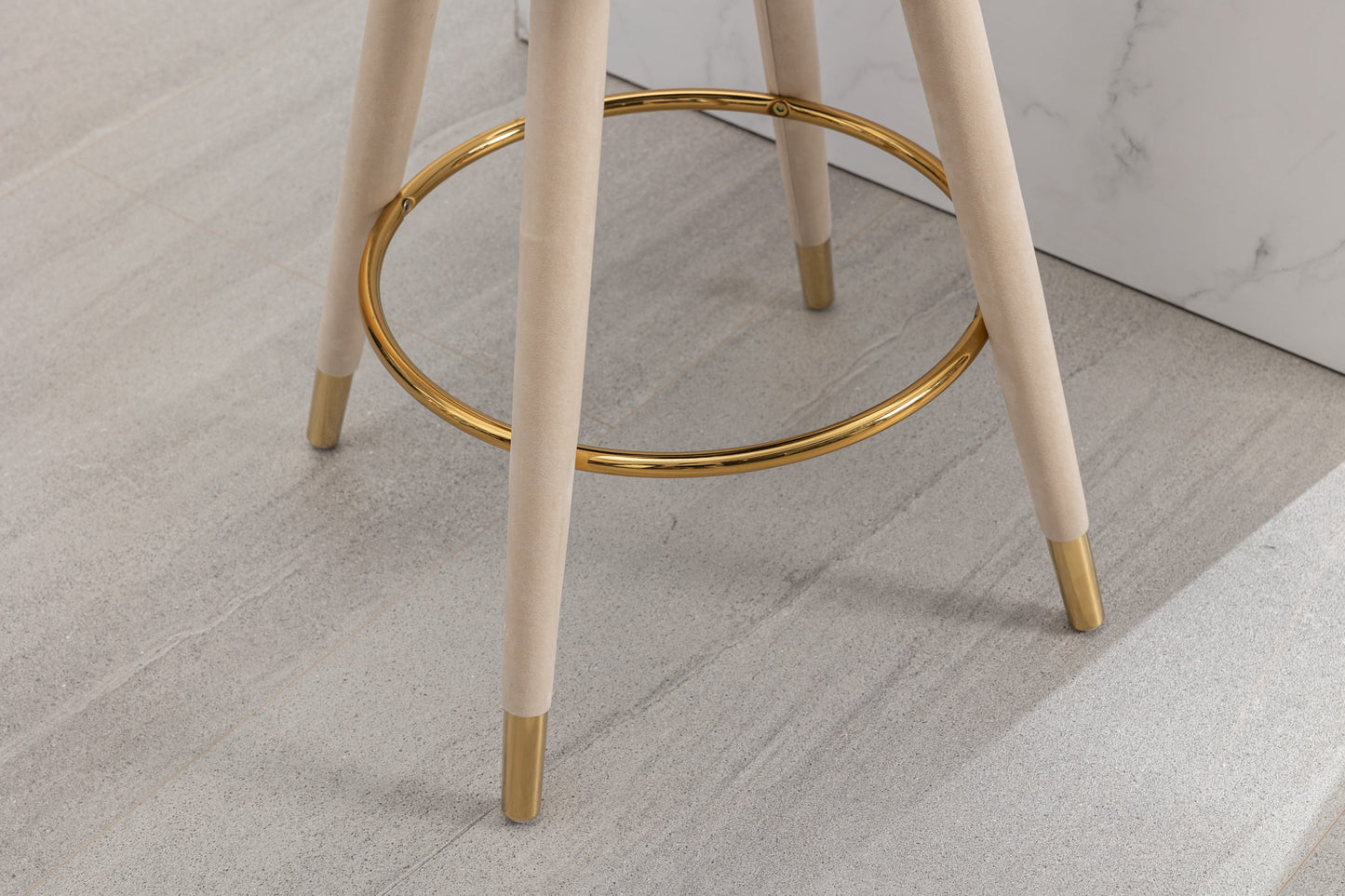 EverCart™ Counter Height Velvet Bar Stools (Set of 2)