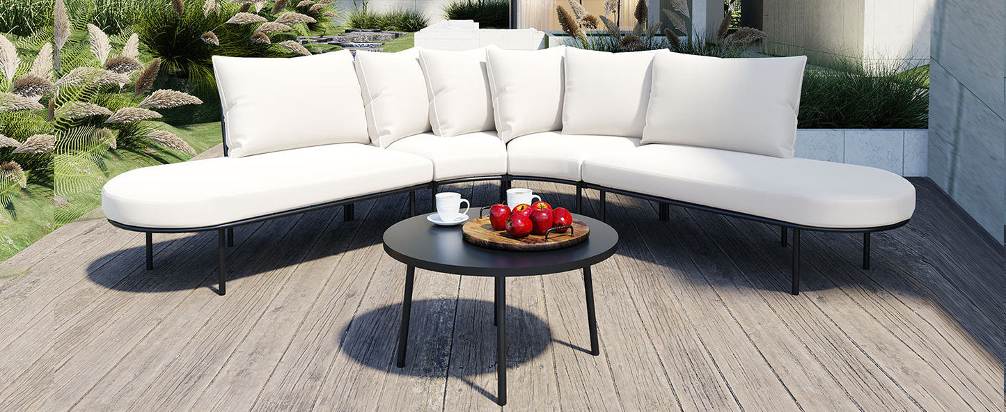 EverCart™ Half-Moon Curved Patio Sofa Set