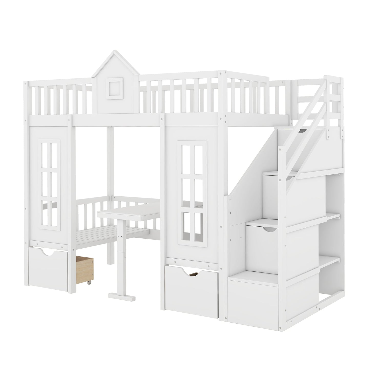 EverCart™ PlayHaus Twin-Over-Twin Bunk Bed