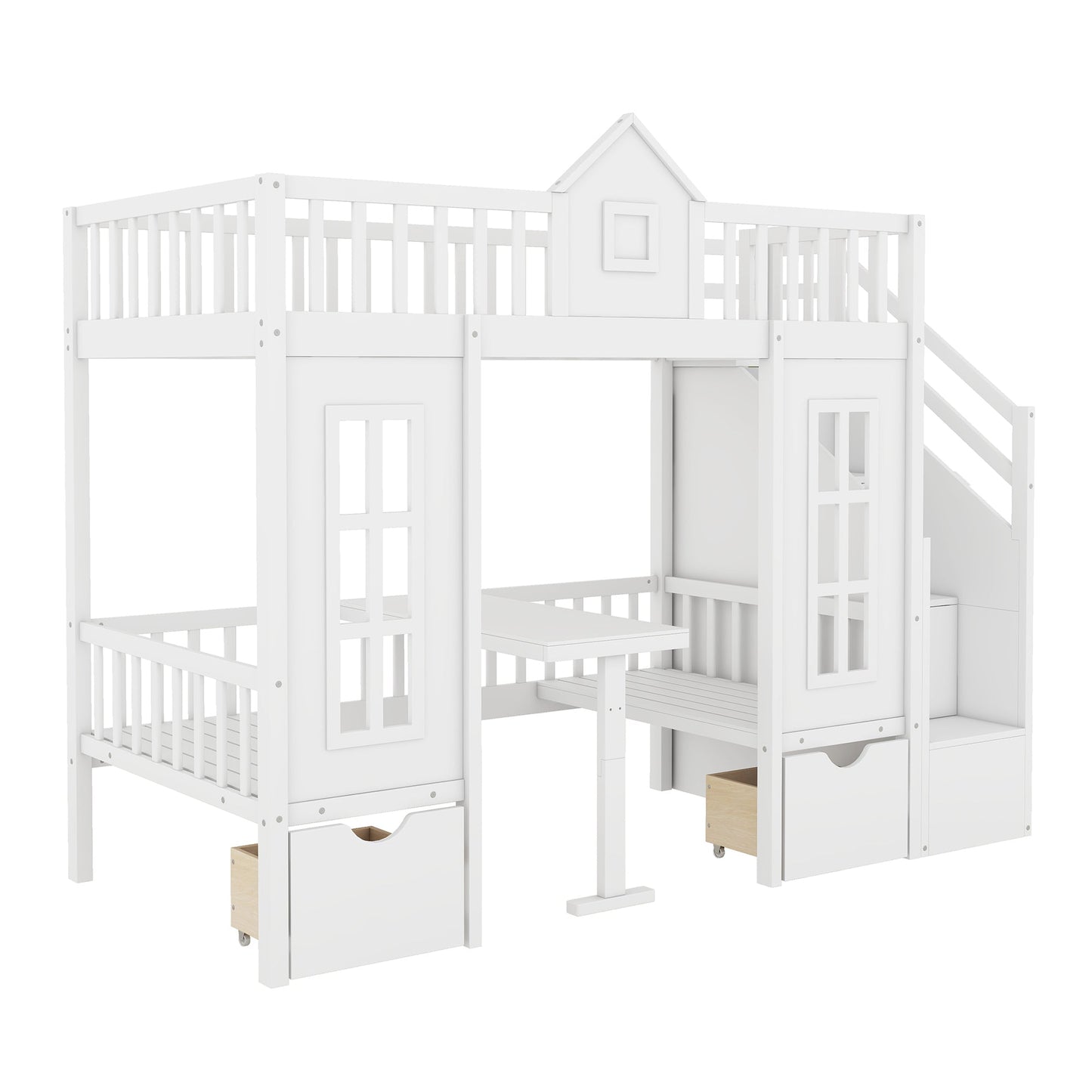 EverCart™ PlayHaus Twin-Over-Twin Bunk Bed