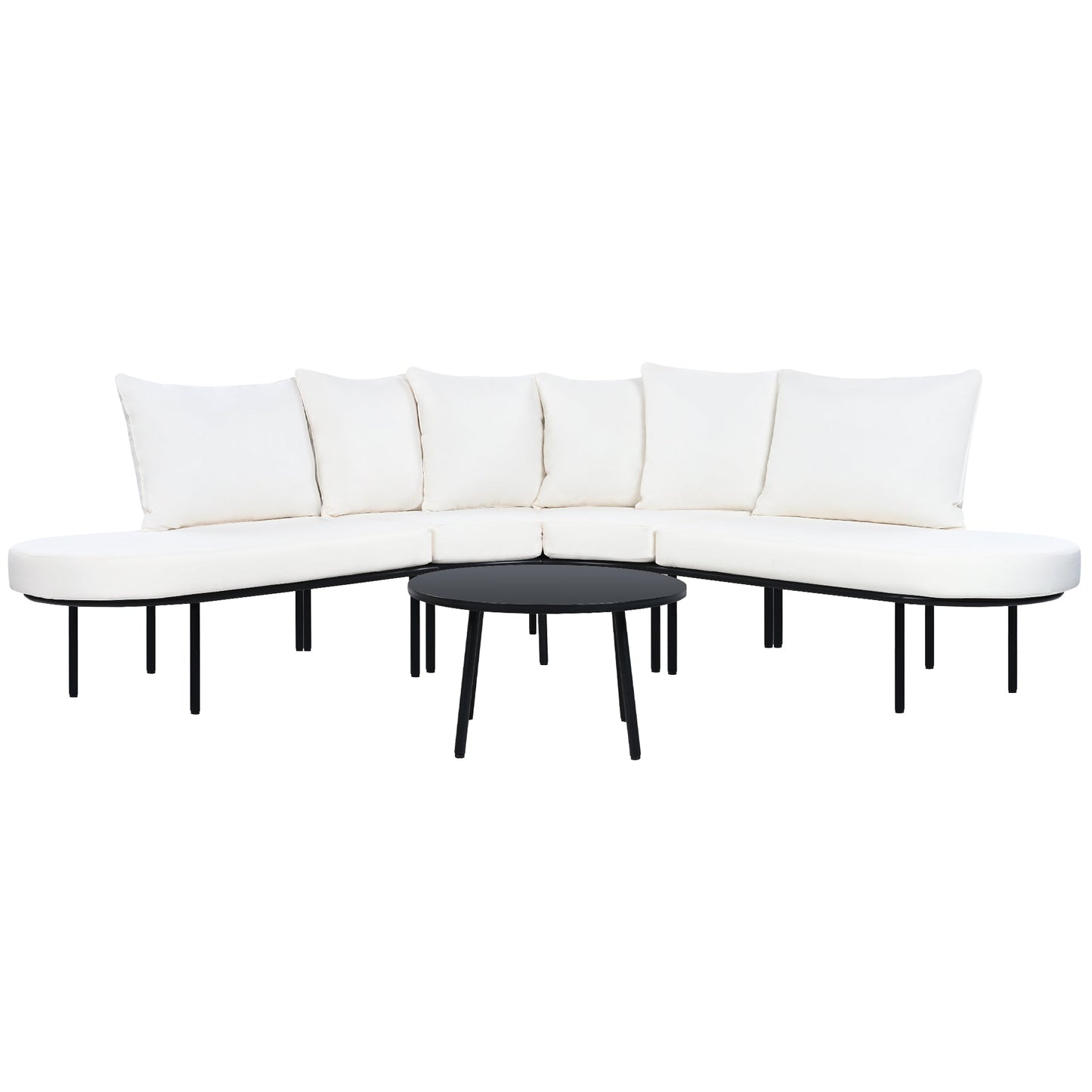 EverCart™ Half-Moon Curved Patio Sofa Set
