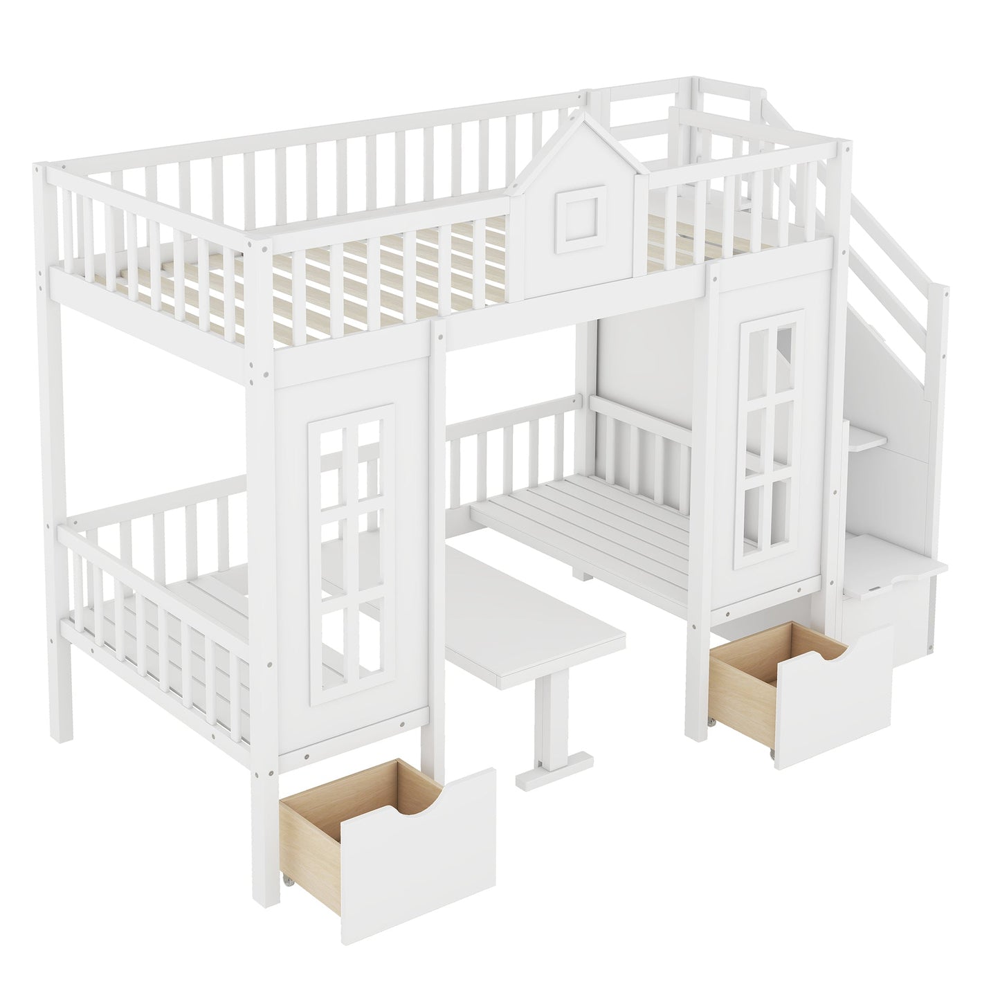 EverCart™ PlayHaus Twin-Over-Twin Bunk Bed