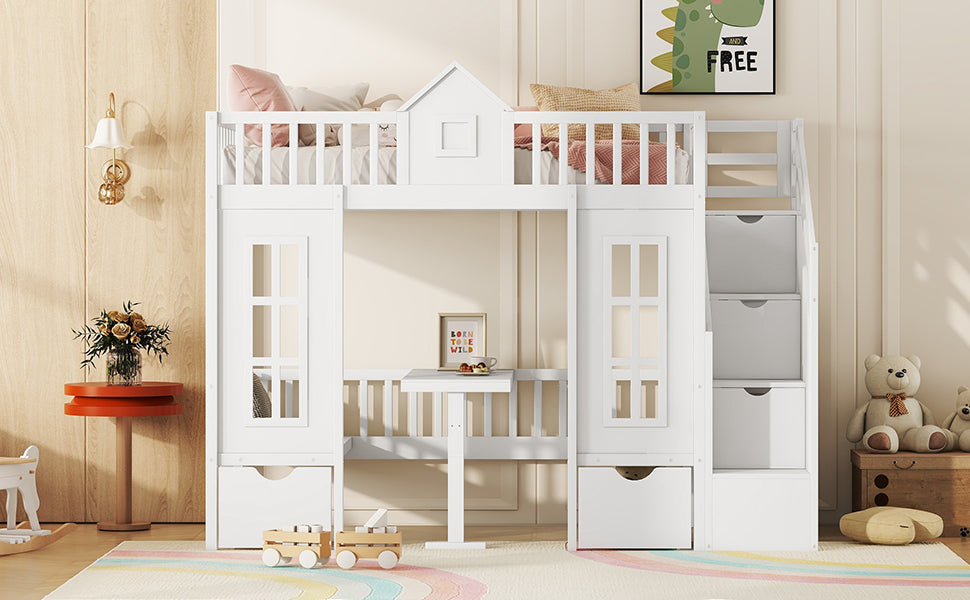 EverCart™ PlayHaus Twin-Over-Twin Bunk Bed