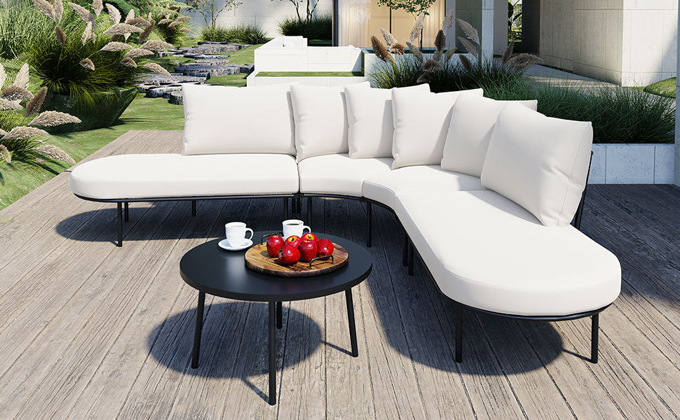 EverCart™ Half-Moon Curved Patio Sofa Set