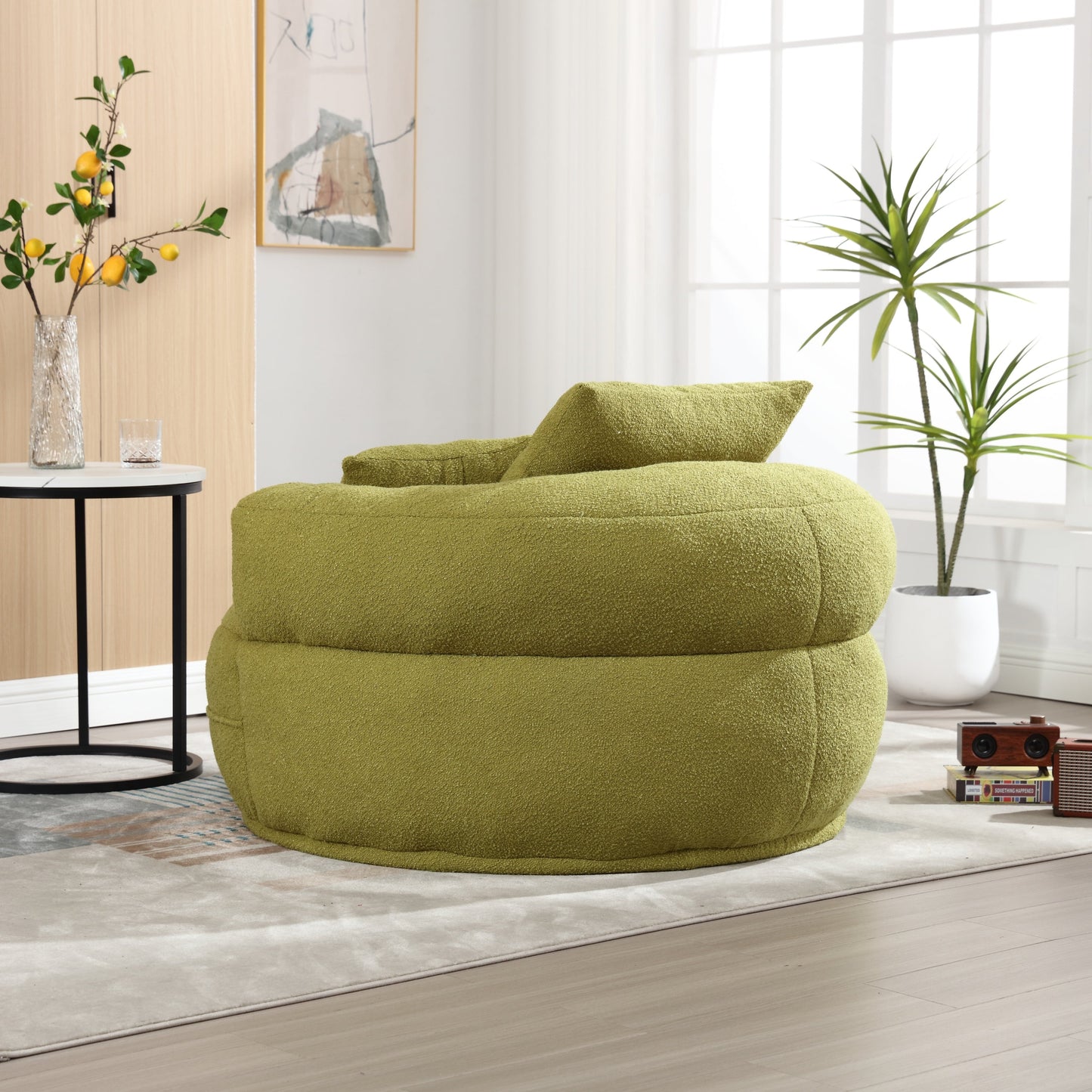 EverCart™ Chenille Sponge Single Sofa (Olive Green)