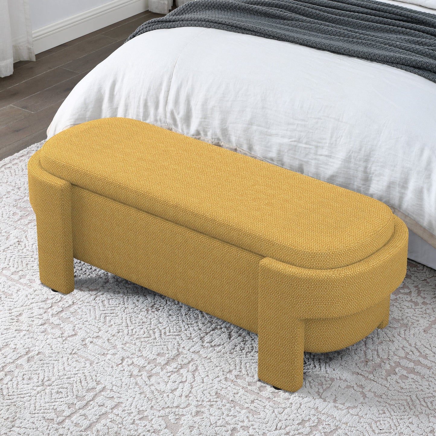 EverCart™ Linen Upholstered Storage Bench
