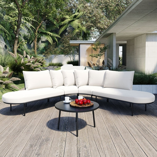 EverCart™ Half-Moon Curved Patio Sofa Set
