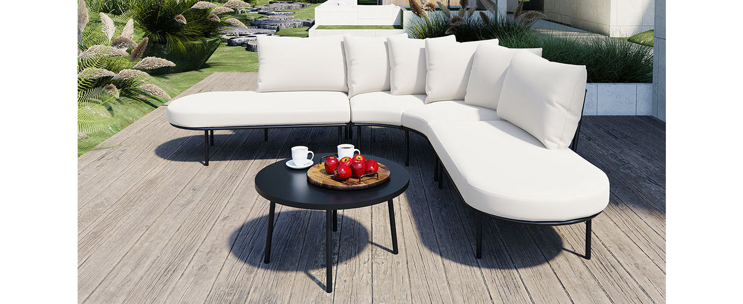 EverCart™ Half-Moon Curved Patio Sofa Set