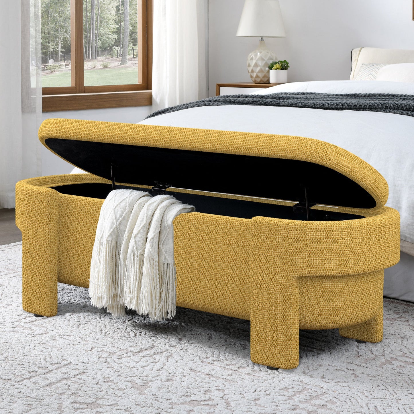 EverCart™ Linen Upholstered Storage Bench