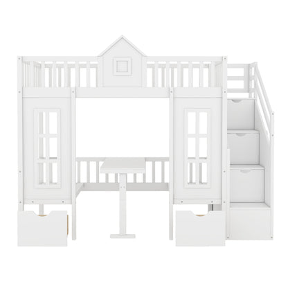 EverCart™ PlayHaus Twin-Over-Twin Bunk Bed