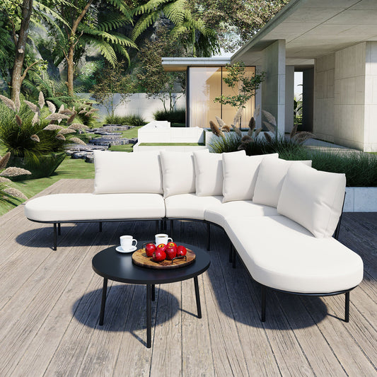 EverCart™ Half-Moon Curved Patio Sofa Set
