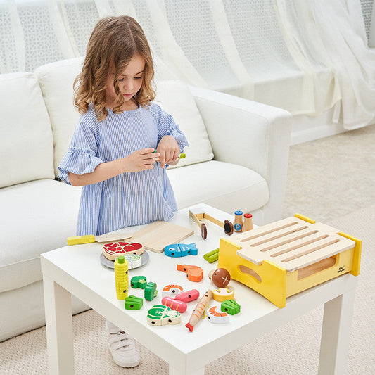 EverCart™ MiniChef Wooden Play Kitchen & BBQ Set