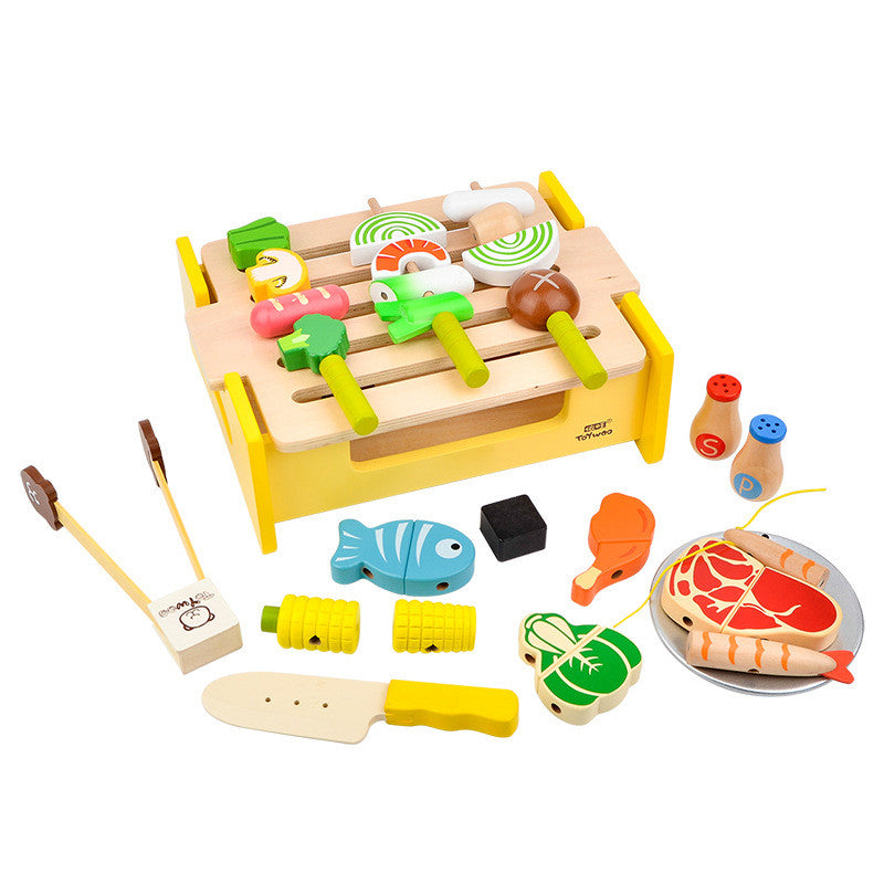 EverCart™ MiniChef Wooden Play Kitchen & BBQ Set
