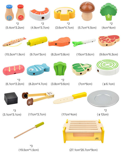 EverCart™ MiniChef Wooden Play Kitchen & BBQ Set