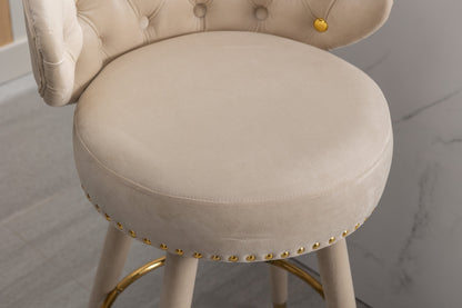 EverCart™ Counter Height Velvet Bar Stools (Set of 2)