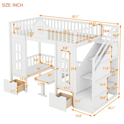 EverCart™ PlayHaus Twin-Over-Twin Bunk Bed