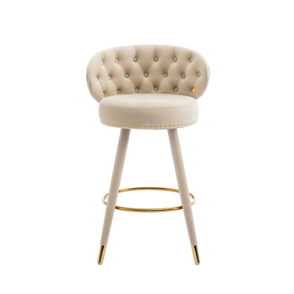 EverCart™ Counter Height Velvet Bar Stools (Set of 2)