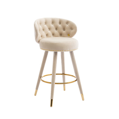 EverCart™ Counter Height Velvet Bar Stools (Set of 2)