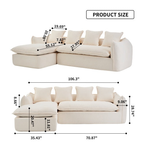 EverCart™ LuxeLounge 3-Seater Sofa with Chaise