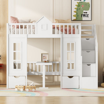 EverCart™ PlayHaus Twin-Over-Twin Bunk Bed