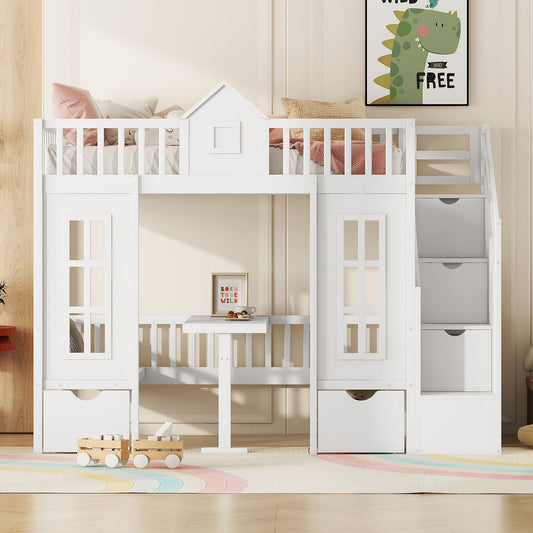 EverCart™ PlayHaus Twin-Over-Twin Bunk Bed