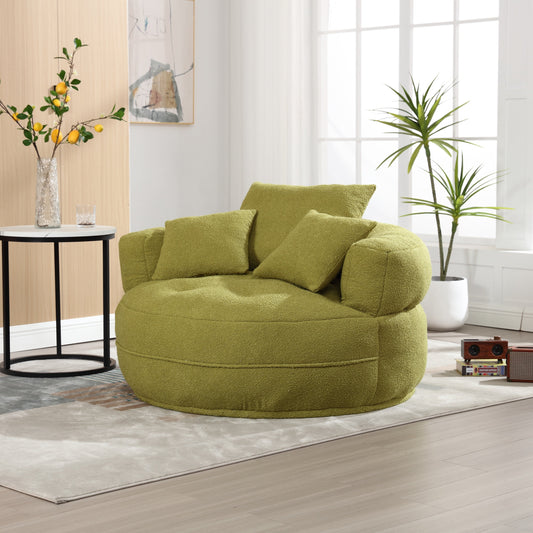 EverCart™ Chenille Sponge Single Sofa (Olive Green)