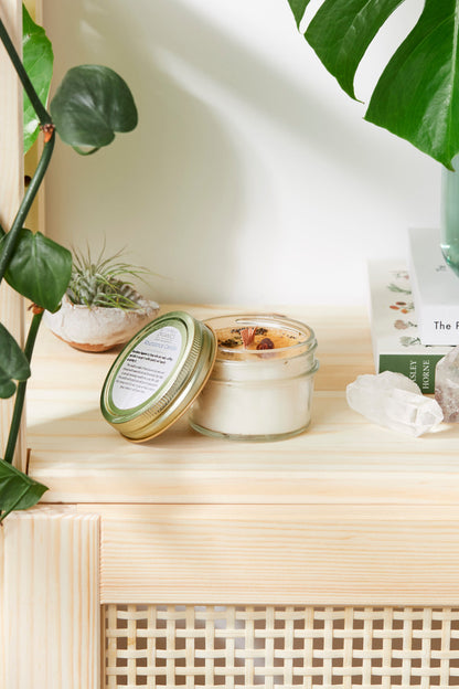 EverCart™ Prosperity Candle – Hand-Poured Soy with Citrine Crystal