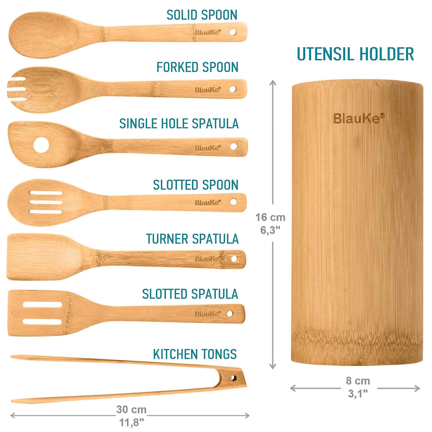 EverCart™ EcoChef Bamboo Kitchen Utensils