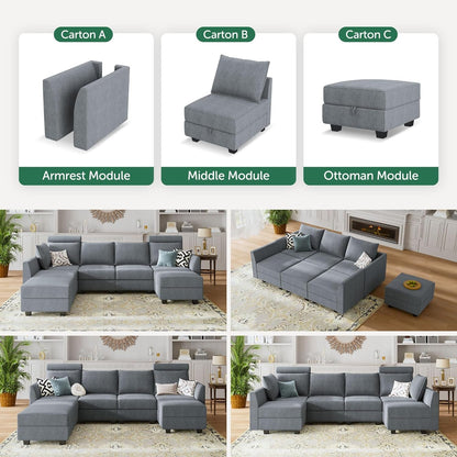 EverCart™ ModuLuxe Convertible Sectional Sofa