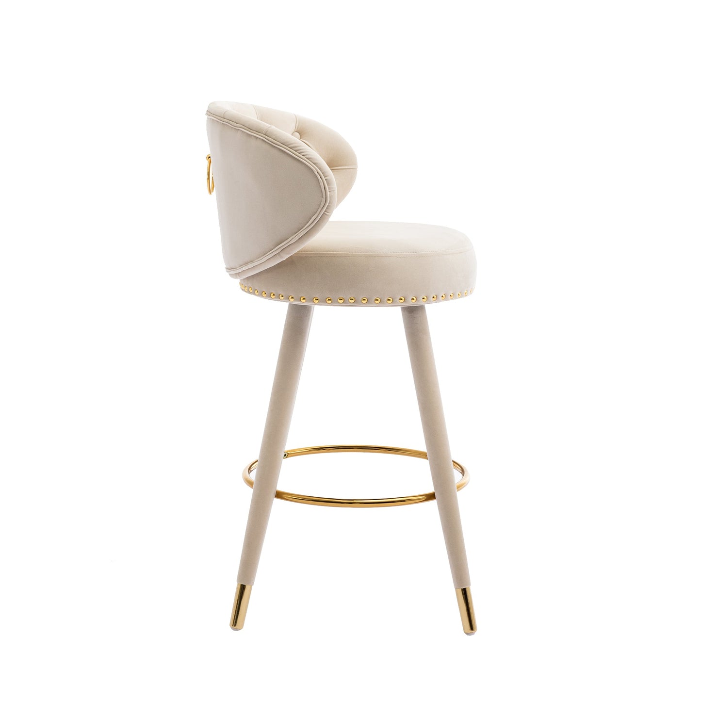 EverCart™ Counter Height Velvet Bar Stools (Set of 2)