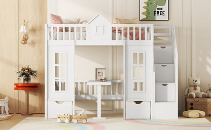 EverCart™ PlayHaus Twin-Over-Twin Bunk Bed
