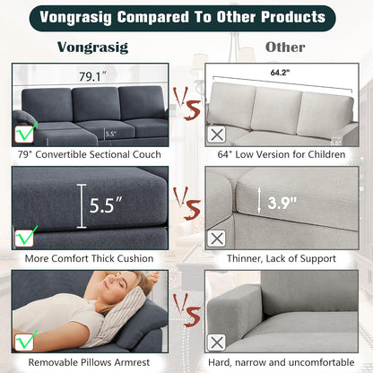 EverCart™ LinenLuxe Sectional Sofa
