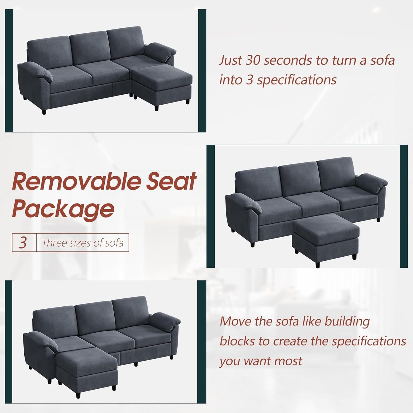 EverCart™ LinenLuxe Sectional Sofa
