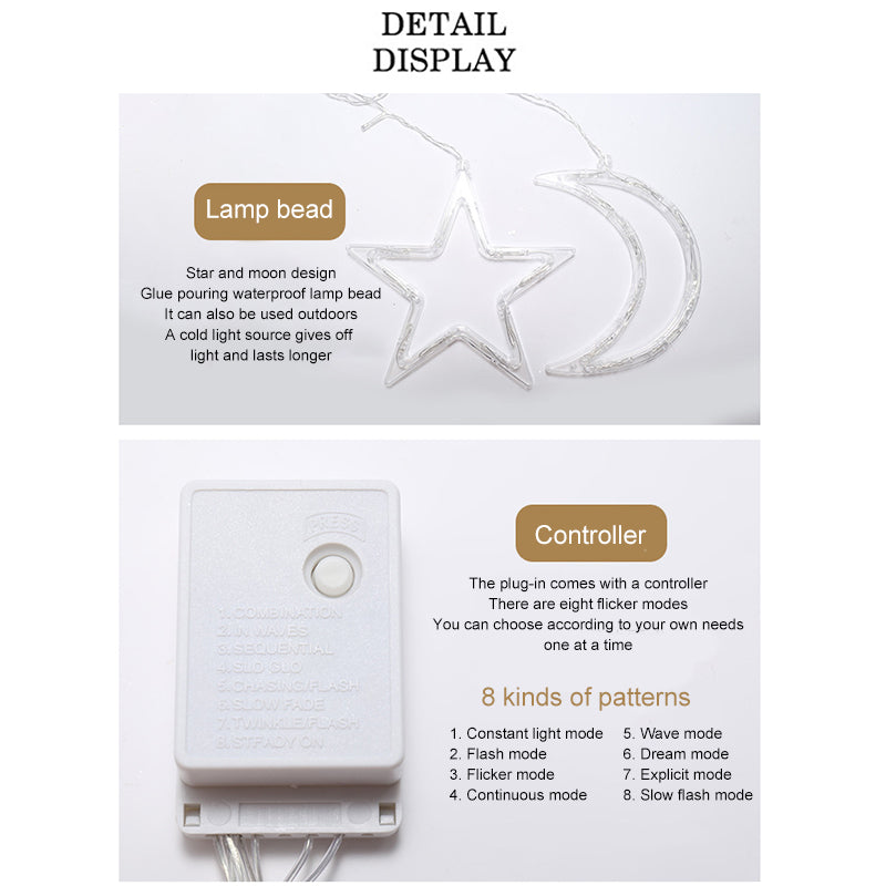 EverCart™ Moon & Star Festival String Lights
